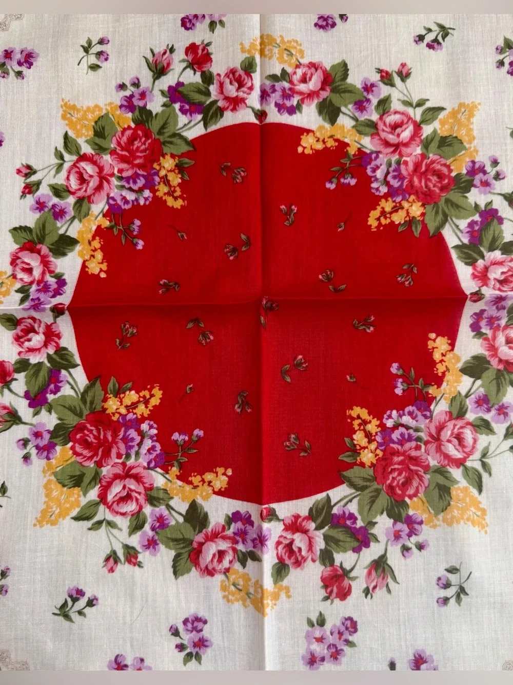Christian Dior floral square cotton scarf bandana bag accessory handkerchief